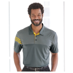 Adidas Heathered 3-Stripes Colorblocked Polo